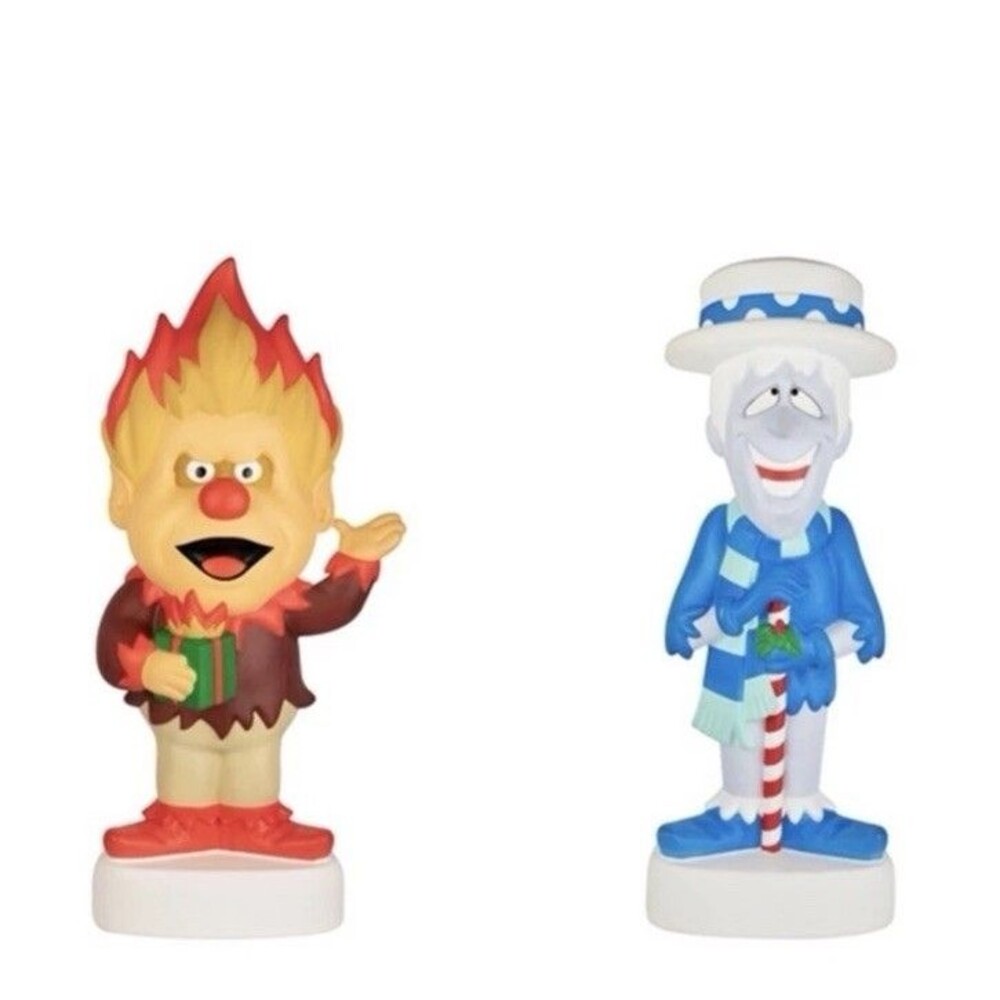 SET 32" Snow And Heat Miser LED Lighted Blow Mold Outdoor Christmas Decor New